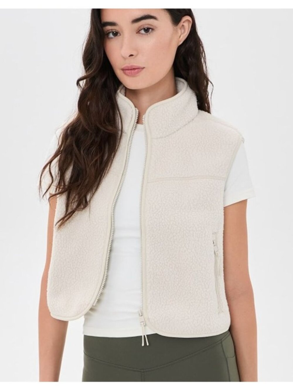 Vuori Alpine Sherpa Fleece Vest Bone Size XS